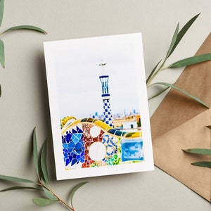 Tarjeta de felicitación de Barcelona - Tarjeta de felicitación - Interior en blanco - Cumpleaños - Aniversario - Día de la Madre - Día del Padre - Vacaciones - Tarjeta de felicitación