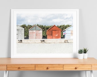 Beach Huts Print - Coastal Photography Print - Beach Hut Wall Art - Beach Hut Poster - Beach Hut Art Print - Canvas - Framed - Decor - Home