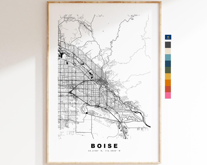 Boise Map Print - City Map Poster - Map Art - USA City Maps - Boise Print - Boise Poster - Minimalist City Map - Idaho