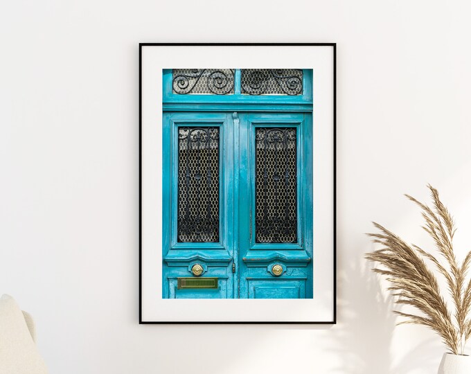 Paris Blue Door Print - Paris Photography Print - Fine Art Photography - Paris Wall Art - Paris - Print - Poster - Paris Art - Blue Wall Art