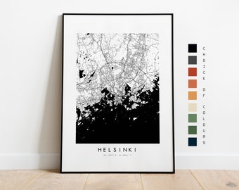 Helsinki Map Print - City Map Poster - Map Art - Map Wall Art - Finland City Map - Helsinki Print - Helsinki Poster - Wall Art - Europe
