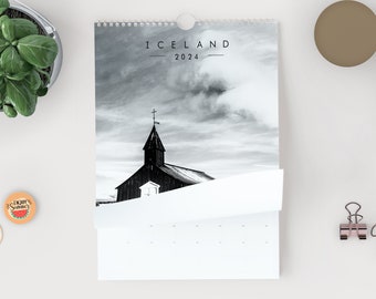 Iceland 2024 Calendar - A3 Wall Calendar - Iceland - Photography Calendar - Iceland Calendar - Calendar - 2024 Planner - Reykjavik