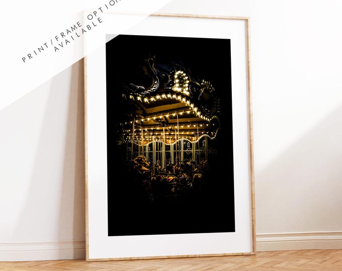 Carousel Print - New York Print - Nightscape - Carousel Print - Carousel Art - Moody - Gothic - NYC - NYC Print - Photography - Minimalist