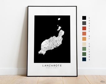 Lanzarote Map Print - Canary Islands Map Poster - Map Art - Map Wall Art - Lanzarote City Map - Print - Poster - Wall Art - Map - Gift