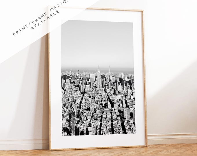 New York Skyline Print - NYC Photography Print - New York City - Prints or Framed Prints available - Black and White Photography
