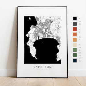 Cape Town Map Print - City Map Poster - Map Art - Map Wall Art - South Africa City Map - Cape Town Print - Cape Town Poster - Art - Africa
