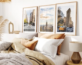 New York City Print Set - Print Set of Three - Warm Neutral Tones - Home Decor - Fine Art Photography - NYC Posters - New York Prints
