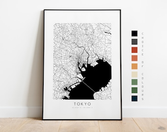 Tokyo Map Print - City Map Poster - Map Art - Map Wall Art - Japan City Map - Tokyo Print - Tokyo Poster - Wall Art - Map - Asia