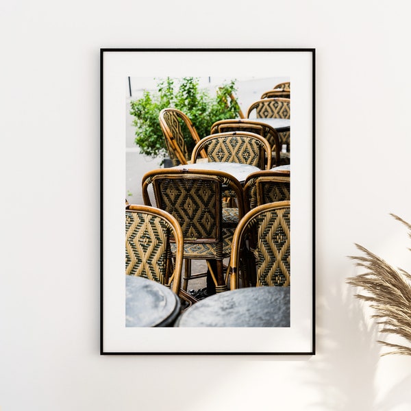 Paris Cafe Print - Paris Photography Print - Fine Art Photography - Paris Wall Art - Paris - Print - Poster - Paris Art Print - Cafe Chairs