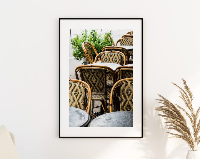 Paris Cafe Print - Paris Photography Print - Fine Art Photography - Paris Wall Art - Paris - Print - Poster - Paris Art Print - Cafe Chairs