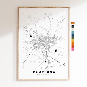 Pamplona Stadtplan – Kartendruck – Kartenkunst – Drucke oder gerahmte Drucke