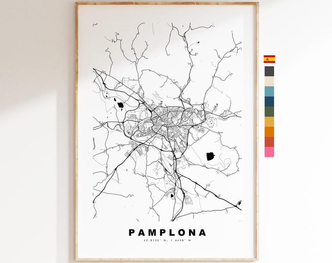 Pamplona Map Print - City Map Poster - Map Art - Map Wall Art - Spain City Maps - Pamplona Print - Pamplona Poster - Minimalist City Map