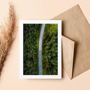Wald Grußkarte - Grußkarte - Innen leer - Geburtstag - Jubiläum - Muttertag - Vatertag - Feiertag - Blank Karte - Bäume