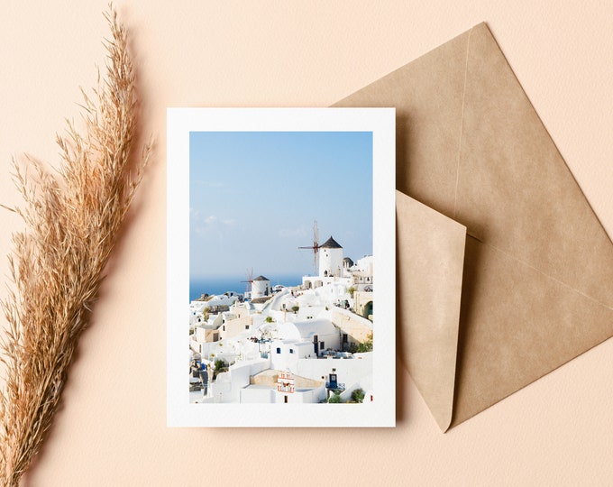 Santorini Greeting Card - Greeting Card - Blank Inside - Birthday - Anniversary - Mothers Day - Fathers Day - Holiday - Greetings Card