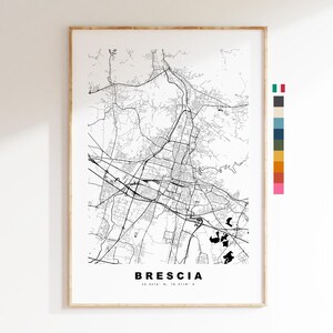 Bréscia Impressão de mapa da cidade - impressão de mapa - arte de mapa - impressões ou impressões emolduradas - minimalista - Itália