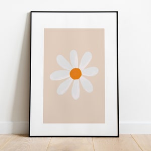Estampado de margaritas - Póster de flores - Decoración de pared con flores - Estampado floral - Decoración boho - Decoración retro - Decoración del hogar - Estampados de pared - Boho - Retro