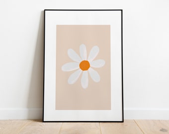 Daisy Print -  Flower Poster - Flower Wall Decor - Floral Print - Boho Home - Retro Decor - Home Decor - Wall Prints - Boho - Retro