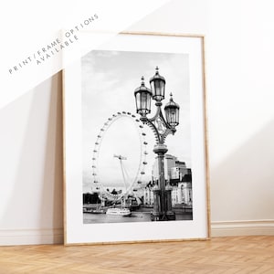 London Eye - London Photography Print - Fine Art Photography - London Print - Poster - Wall Art - UK - Minimalist - Modern - Streetlamp