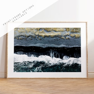Black Beach Print - Iceland Photography Print - Iceland Wall Art - Iceland Poster - Aerial Photography - Landscape - Iceland Landscape Print