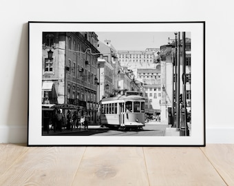 Lisbon Black and White Photography - Lisbon Trams - Lisbon Art - Lisbon Wall Art  - Fine Art Photography  - Lisbon BW - 0114