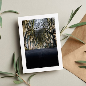 Cartão de felicitações Dark Hedges - Cartão de felicitações - Em branco por dentro - Aniversário - Aniversário - Dia das mães - Dia dos pais - Feriado - Belfast
