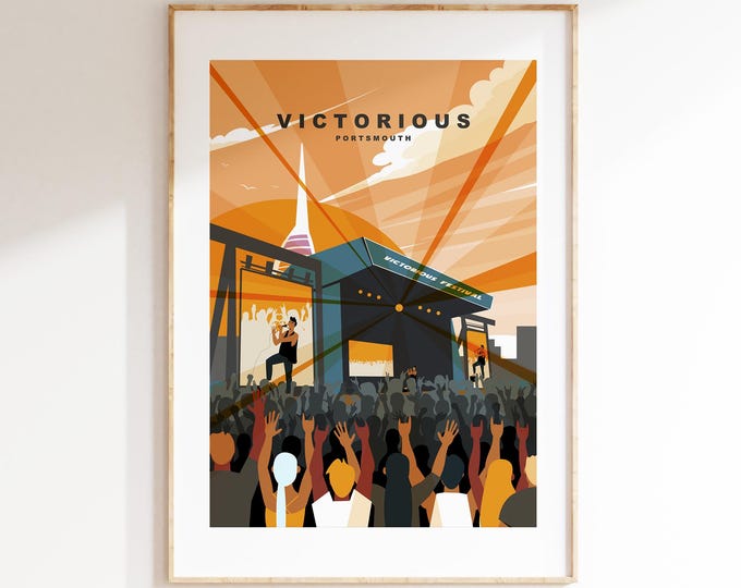 Victorious Travel Poster (Sunset - Orange) - Wall Art Print - Southsea and Portsmouth Travel Posters - Prints or Framed Prints