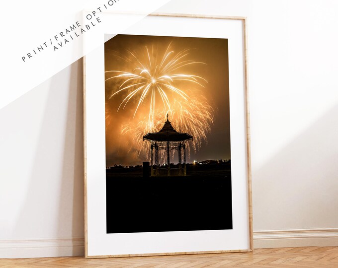 Southsea Bandstand Fireworks - Photography Print - Portsmouth and Southsea Prints - Wall Art -  Frame and Canvas Options - Portrait