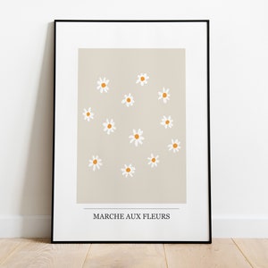 Marche Aux Fleurs -  Flower Market Poster - Flower Wall Decor - Floral Print - Flower Market - Retro Decor - Home Decor - Wall Prints - Boho