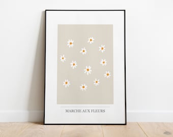 „Marche Aux Fleurs“ - Blumenmarkt Poster - Blumenwanddekor - Blumendruck - Blumenmarkt - Retro-Dekor - Wohnkultur - Wanddrucke - Boho