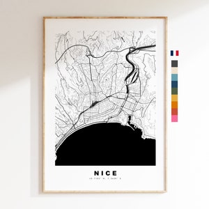 Nice Impresión de mapas de la ciudad - Mapa de la ciudad minimalista - Arte de la pared del mapa - Impresiones o impresiones enmarcadas