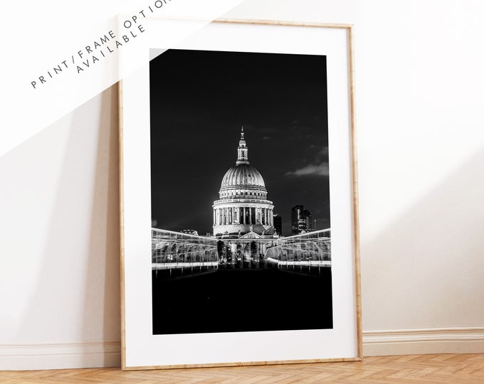Saint Pauls Cathedral Print - London Photography Print - Fine Art Photography - London Print - Poster - Wall Art - Portrait - Monochrome