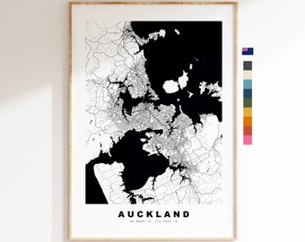 Auckland Map Print - City Map Poster - Map Wall Art - New Zealand City Maps - Auckland Print - Auckland Poster - Minimalist City Map