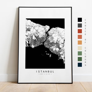 Istanbul Map Print - City Map Poster - Map Art - Map Wall Art - Turkey City Map - Istanbul Print - Istanbul Poster - Wall Art - Europe
