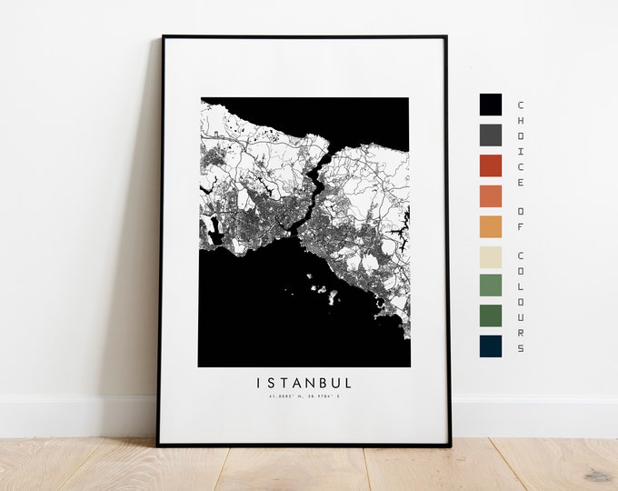 Istanbul Map Print - City Map Poster - Map Art - Map Wall Art - Turkey City Map - Istanbul Print - Istanbul Poster - Wall Art - Europe