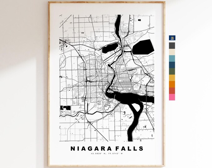 Niagara Falls Map Print - City Map Poster - Map Art - USA City Maps - Niagara Falls Print - Poster - Minimalist City Map - New York