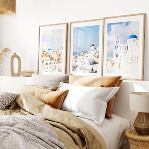 Greece Print Set of 3 - Santorini Photography Prints - Greek Wall Art - Framed Prints Available - Fine Art Photography - Greek Architecture