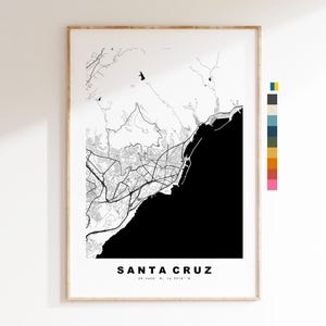 Santa Cruz de Tenerife Stadtplan – Kartendruck – Kartenkunst – Drucke oder gerahmte Drucke