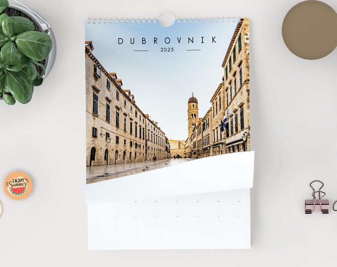 Dubrovnik 2025 Calendar - A3 or A4 Wall Calendar - 2025 Calendar - Gift - New Year - Dubrovnik Calendar - Planner - Croatia