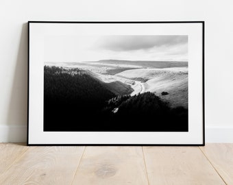 Snake Pass Print - Fine Art Photography Print - Peak District Photography - Peak District  - Black and White Landscapes - Snake Pass Poster