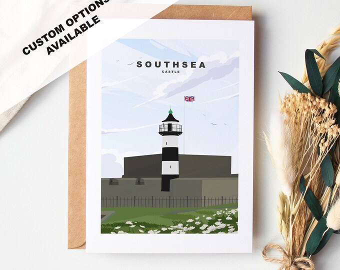 Southsea Castle Greeting Card - Portsmouth and Southsea Cards (Travel Designs) - Blank Inside or Include Message - Envelope Included