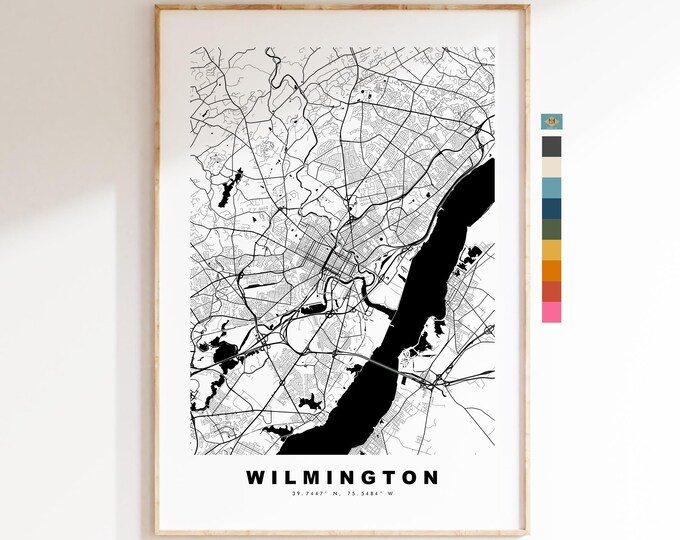Wilmington Map Print (Delaware) - City Map Poster - Map Art - USA City Maps - Wilmington Print - Poster - Minimalist City Map - Delaware