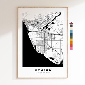 オックスナードの地図プリント - 都市地図ポスター - 地図アート - 米国の都市地図 - オックスナードのプリント - オックスナードのポスター - ミニマリストの都市地図 - カリフォルニア