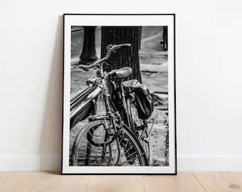 Black and White Bicycle Print - Fine Art Photography - Minimalist - Contemporary - Amsterdam Bicycle Print - Bike - Bicycle - Print - Poster