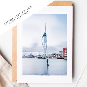 Biglietto d'auguri Spinnaker Tower - Biglietti d'auguri fotografici Portsmouth e Southsea - Busta inclusa - Compleanno - Matrimonio - Anniversario