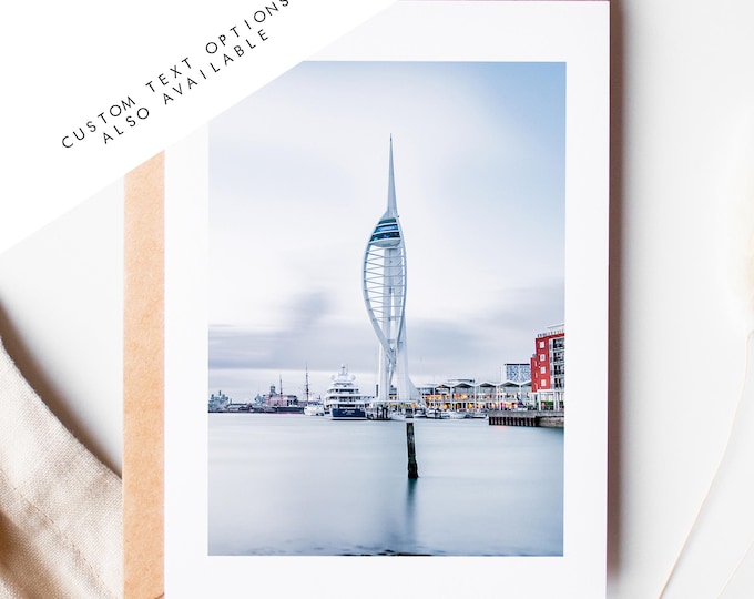 Spinnaker Tower Greeting Card - Portsmouth and Southsea Photography Greeting Cards - Envelope Included - Birthday - Wedding - Anniversary
