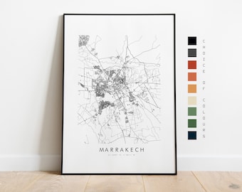 Marrakech Map Print - City Map Poster - Map Art - Map Wall Art - Morocco City Map - Marrakech Print - Marrakech Poster - Wall Art - Africa