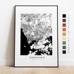 Shenzhen Map Print - City Map Poster - Map Art - Map Wall Art - China City Map - Shenzhen Print - Shenzhen Poster - Wall Art - Map - Asias