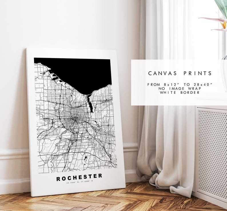 Rochester Map Print (new York) - City Map Poster - Map Art - USA City ...