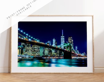 New York City Print - New York Poster - New York at Night - Manhattan Skyline - New York Poster - Print - Artwork - NYC - USA - Photography