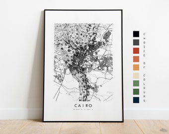 Cairo Map Print - City Map Poster - Map Art - Map Wall Art - Egypt City Map - Cairo Print - Cairo Poster - Wall Art - Map - Africa